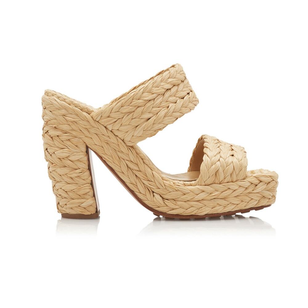 Bottega Veneta Braided Jute Trinity Platform Sandals Size US 8.5